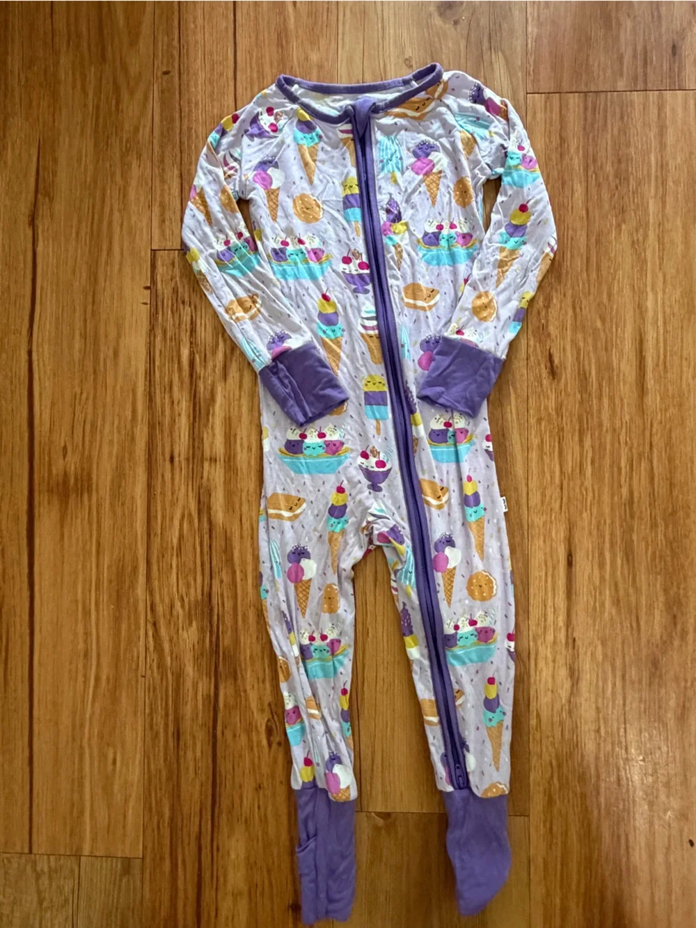 Little Sleepies Purple ice cream zippy girls 18-24